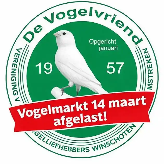 De vogelmarkt voor aanstaande 14 maart is helaas afgelast.! Eextahal Sport en Events Scheemda