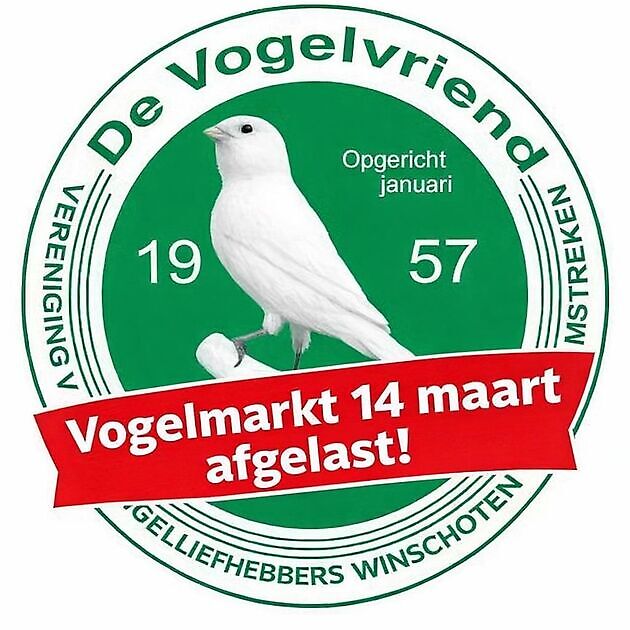 Vogelmarkt 14 maart is afgelast! Eextahal Sport en Events Scheemda